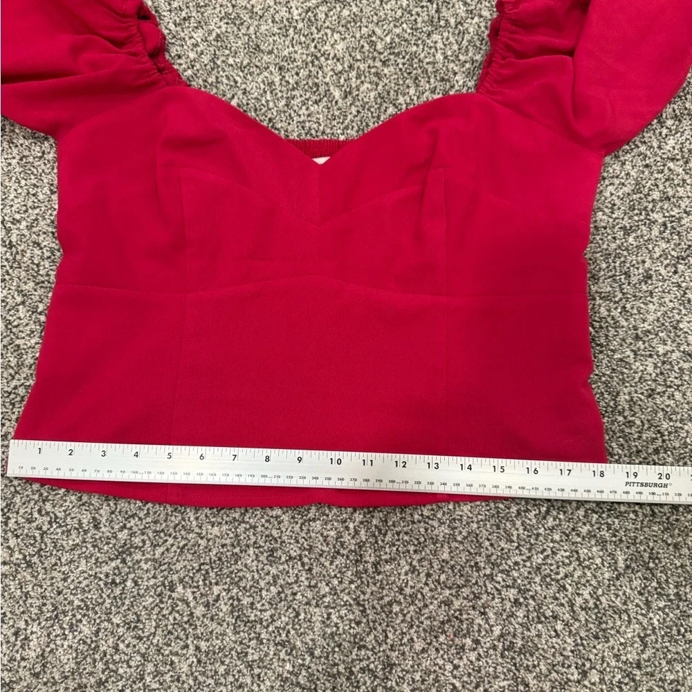 Abercrombie & Fitch Pink Puff Sleeve Sweetheart Corset Top Size L Magenta Pink